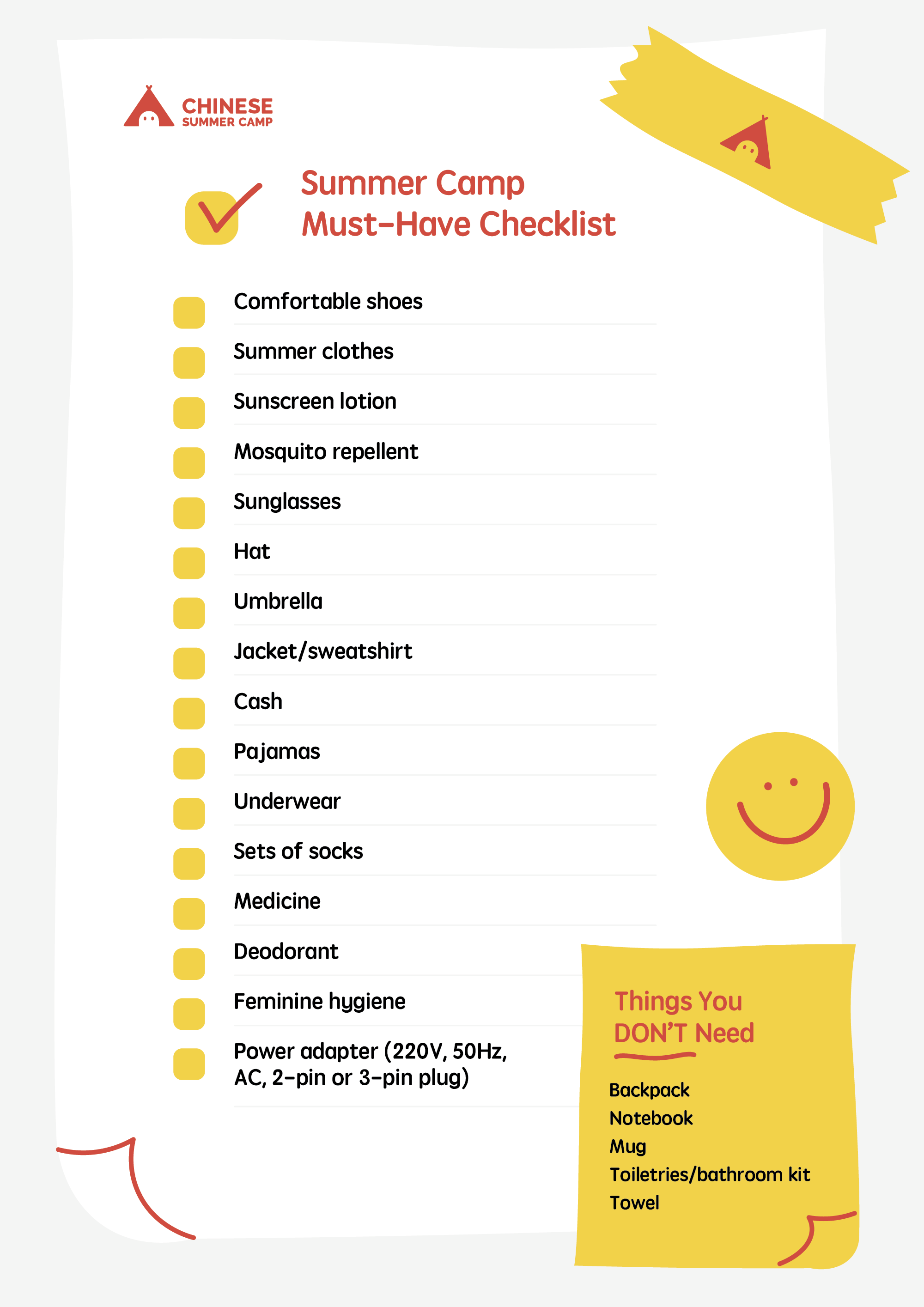 Must-Have Summer Camp Checklist